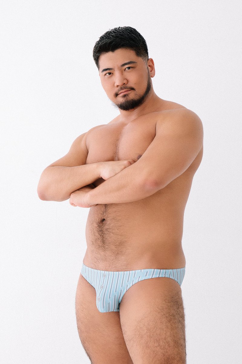 BLUE STRIPE - OFFICE CODE NN - UW - 25008 - ninoo - niñoo(ニノオ) MEN'S UNDERWEAR