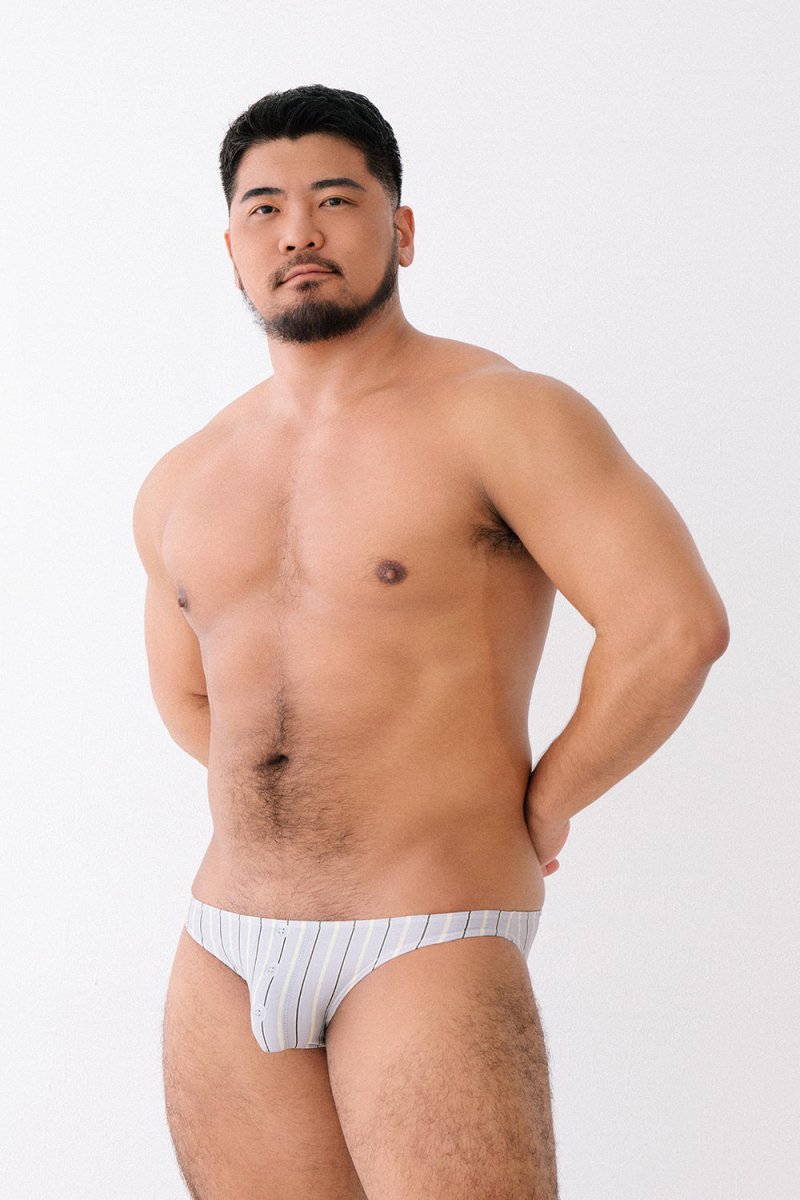 GRAY STRIPE - OFFICE CODE NN - UW - 25010 - ninoo - niñoo(ニノオ) MEN'S UNDERWEAR