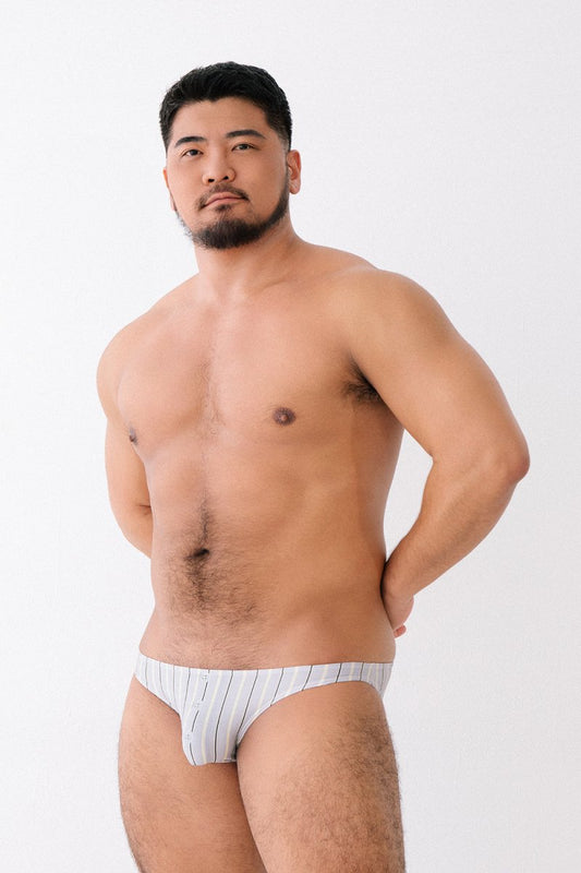 GRAY STRIPE - OFFICE CODE NN - UW - 25010 - ninoo - niñoo(ニノオ) MEN'S UNDERWEAR